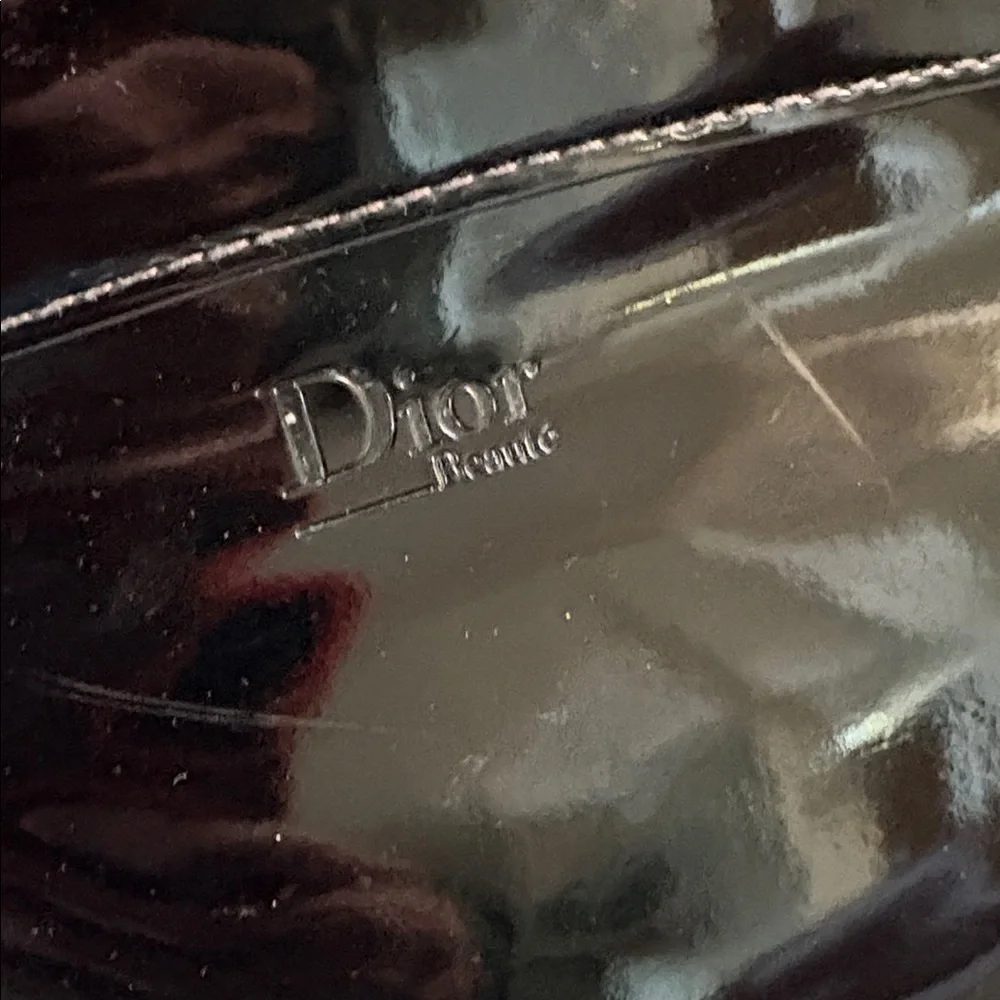 Dior Beauty Black Patent Leather Makeup Bag